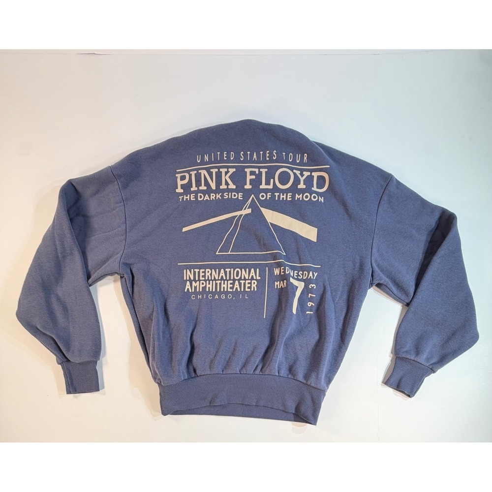 Pink Floyd Dark Side of the Moon 1973 Tour Graphic Sweatshirt Blue Small